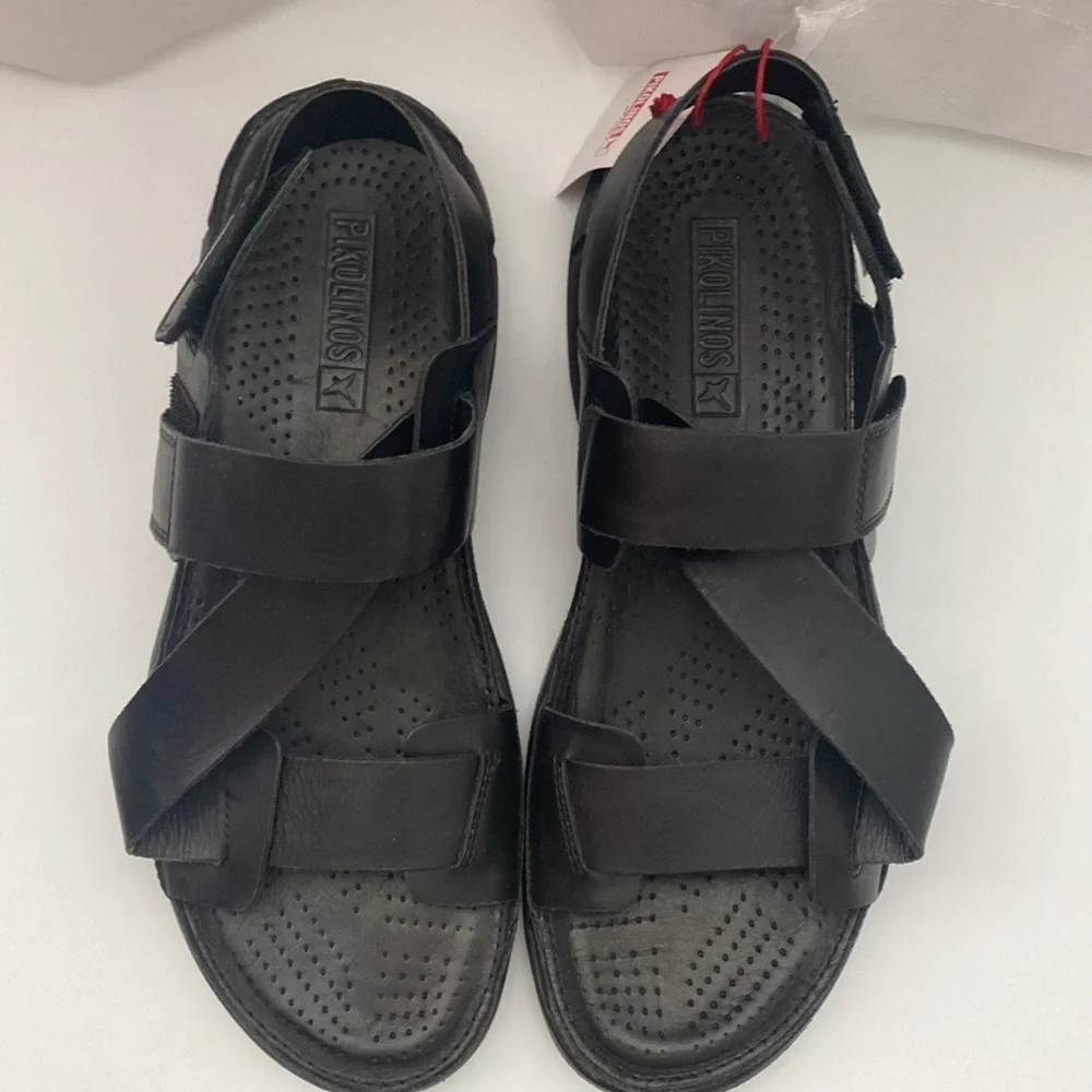 Pikolinos Oropesa M3R-0058 Mens Black Leather Strap Sandals EU 44 US 10.5 -11